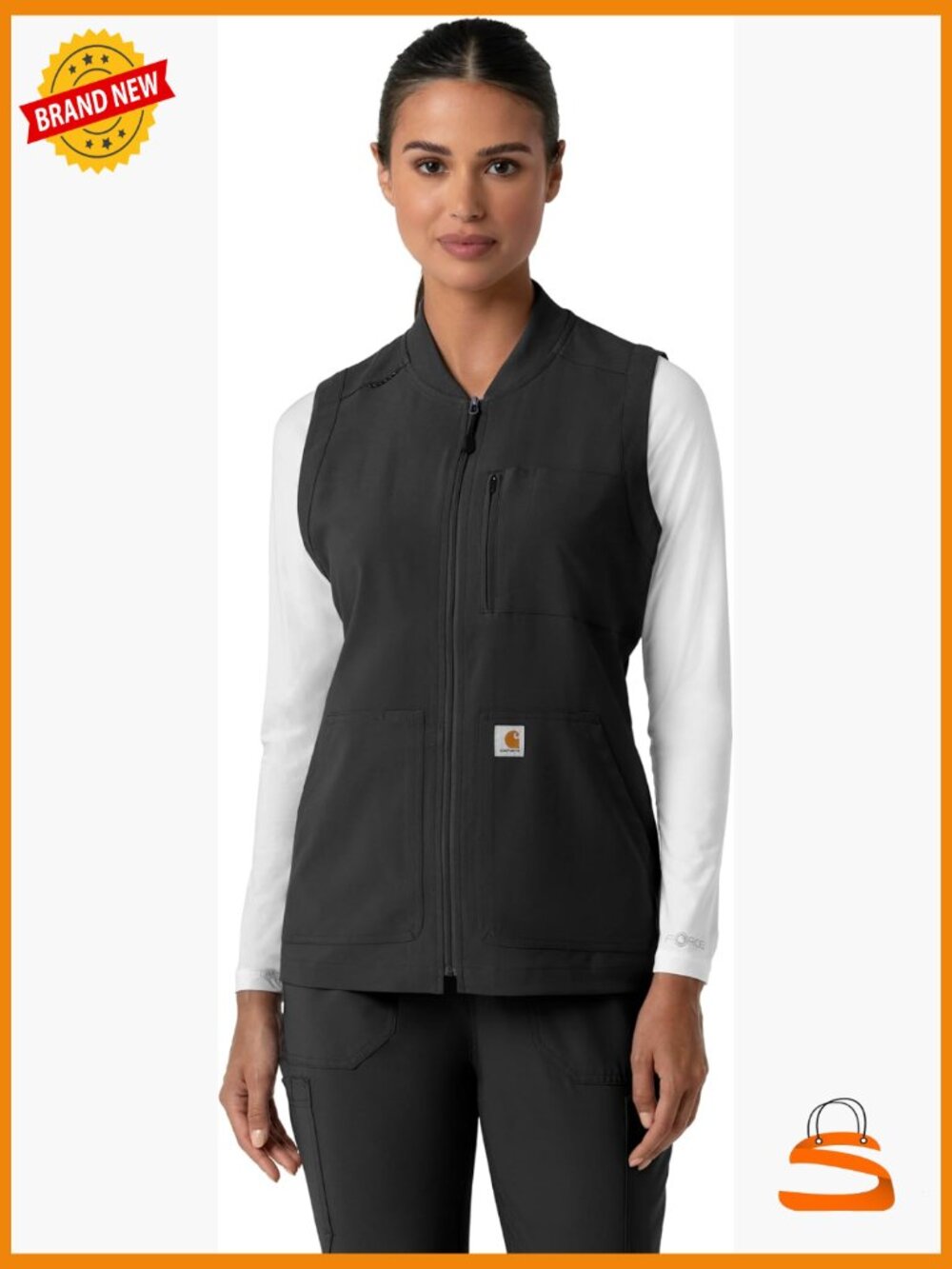 Lightweight Scrub Vest with Stretch - Modern Fit - Sleeveless